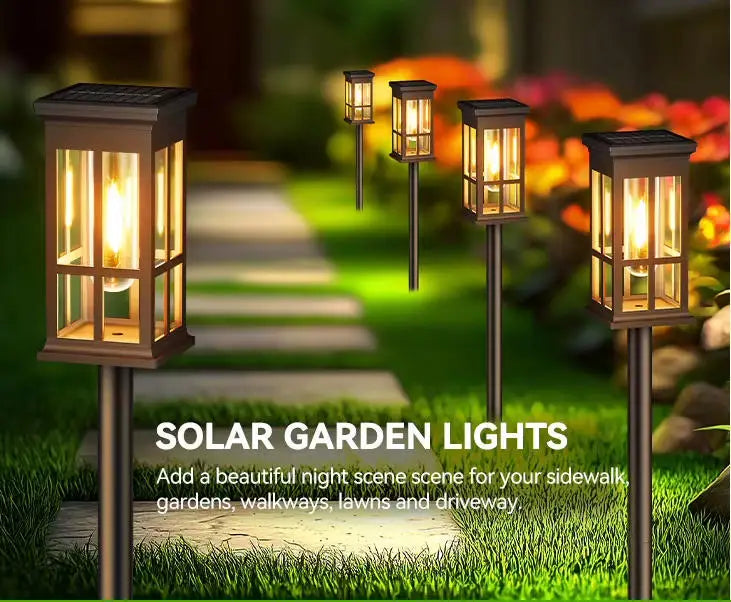 Solar Powered LED Pathway Lights Waterproof Outdoor Landscape Garden Lighting