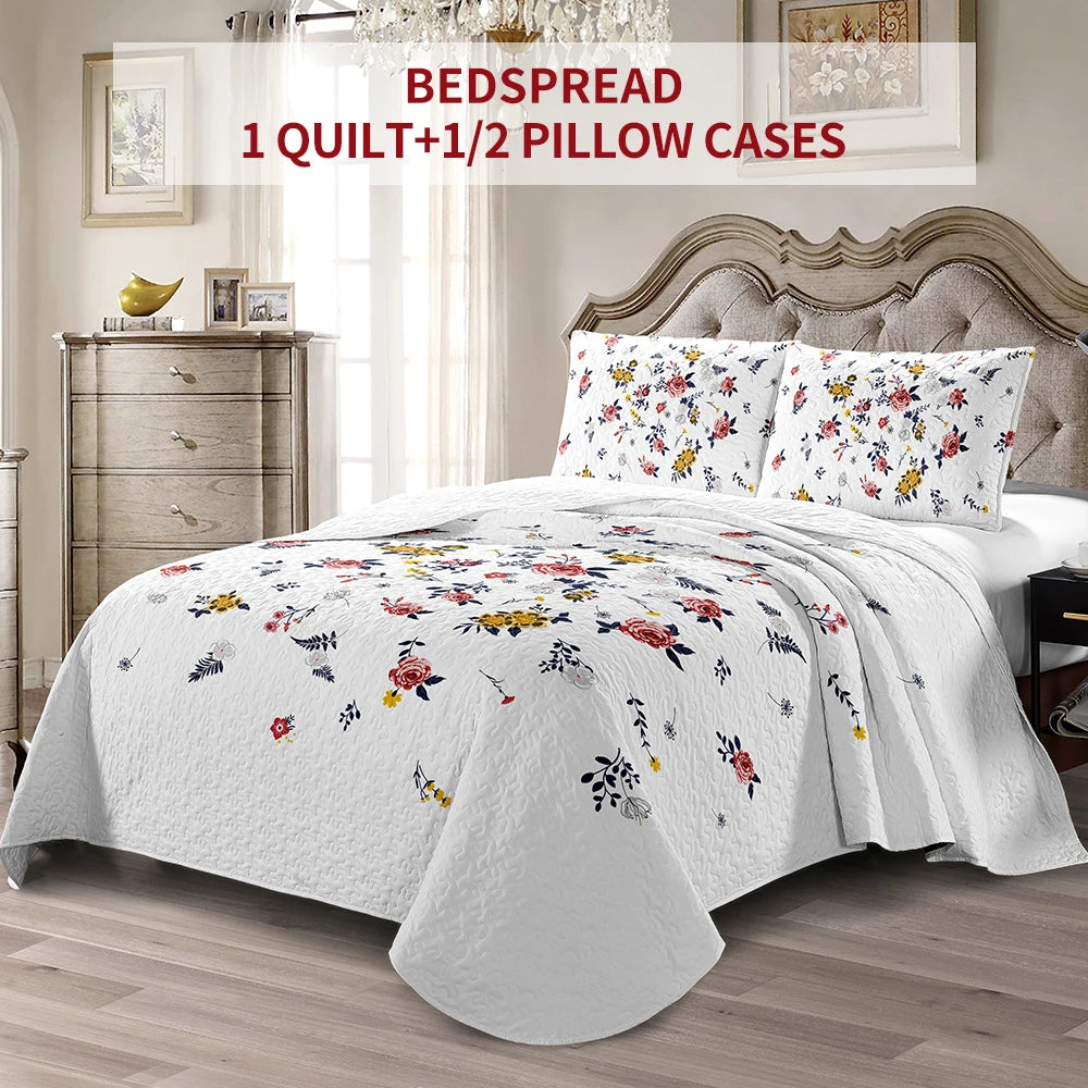 Premium Quilted Polyester Bed Cover Set Four Seasons