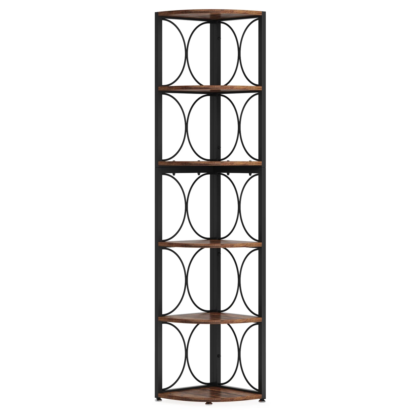 Tribesigns Six Tier Corner Bookshelf Storage Rack Shelving Unit