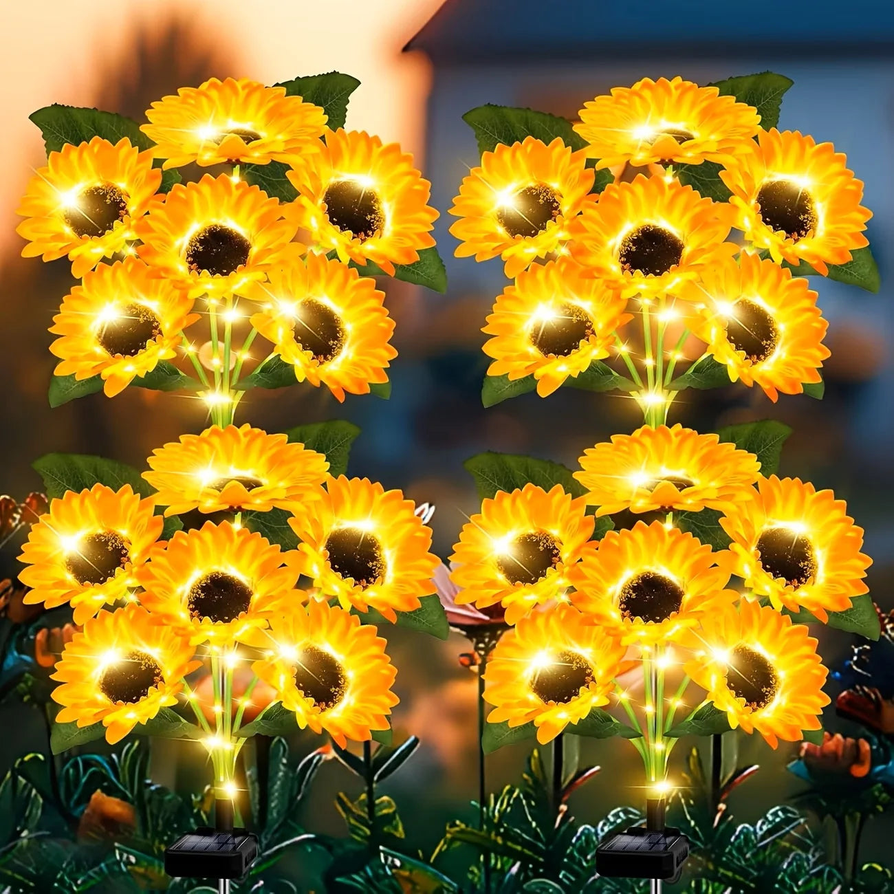 Solar Sunflower Outdoor Lights Waterproof Automatic On Off