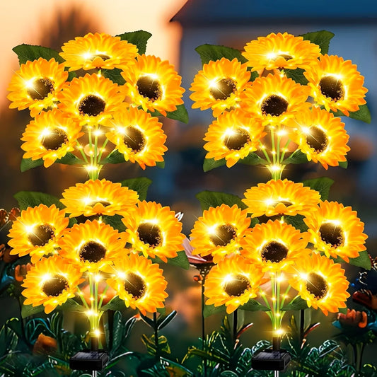 Solar Sunflower Outdoor Lights Waterproof Automatic On Off