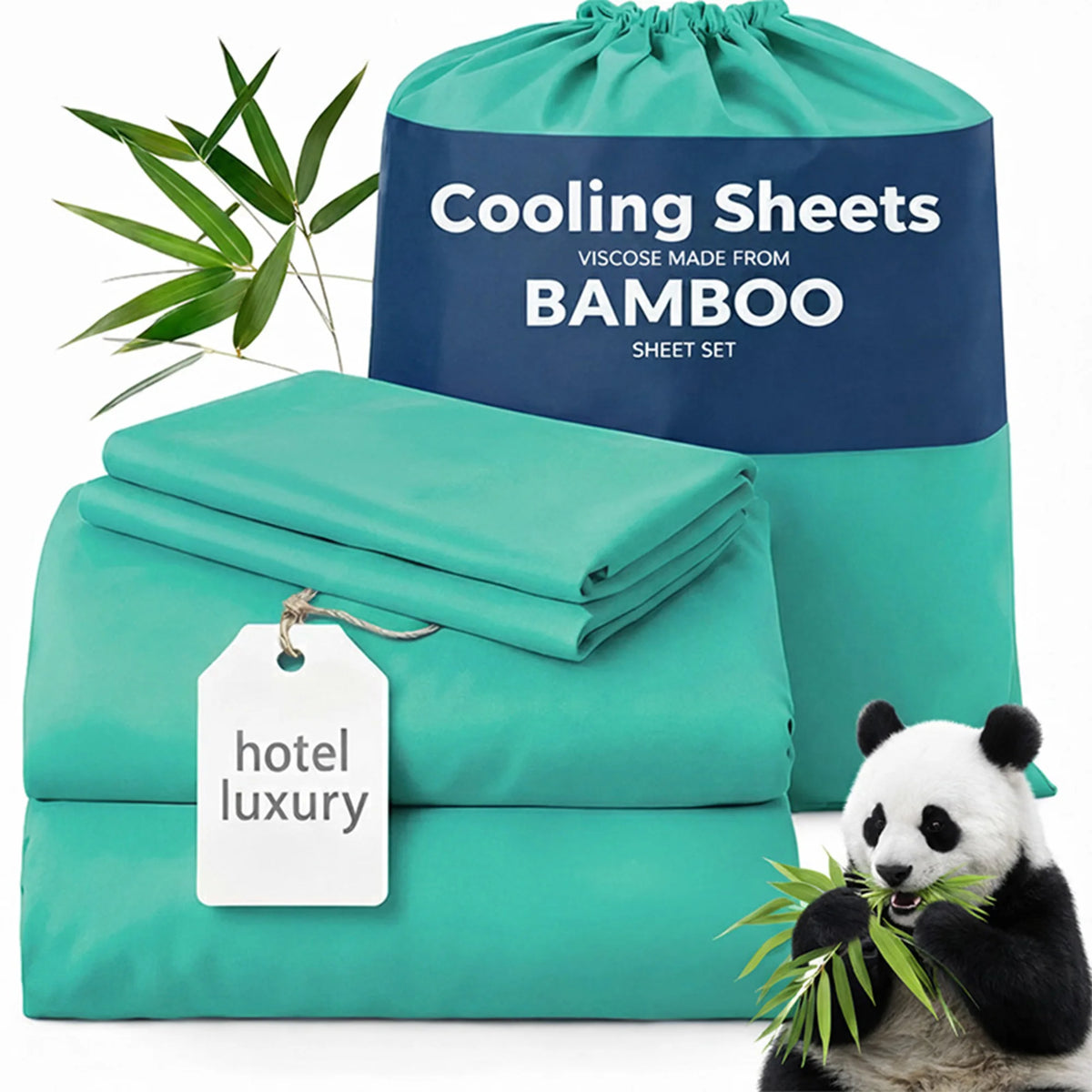 Bamboo Viscose Cooling Sheet Set With Deep Pocket Fitted Sheet