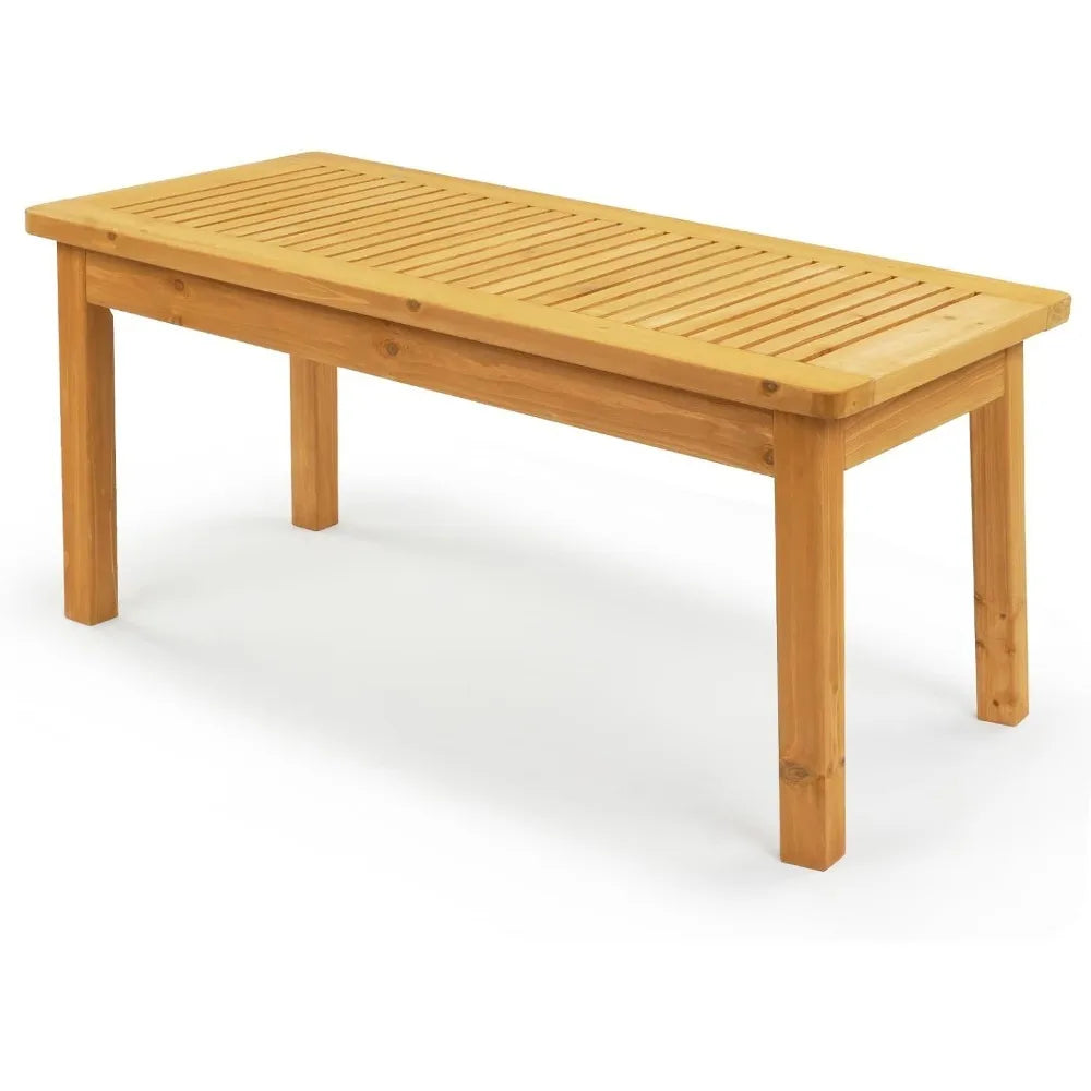 Outdoor Cedar Wood Coffee Table for Patio with Slatted Top