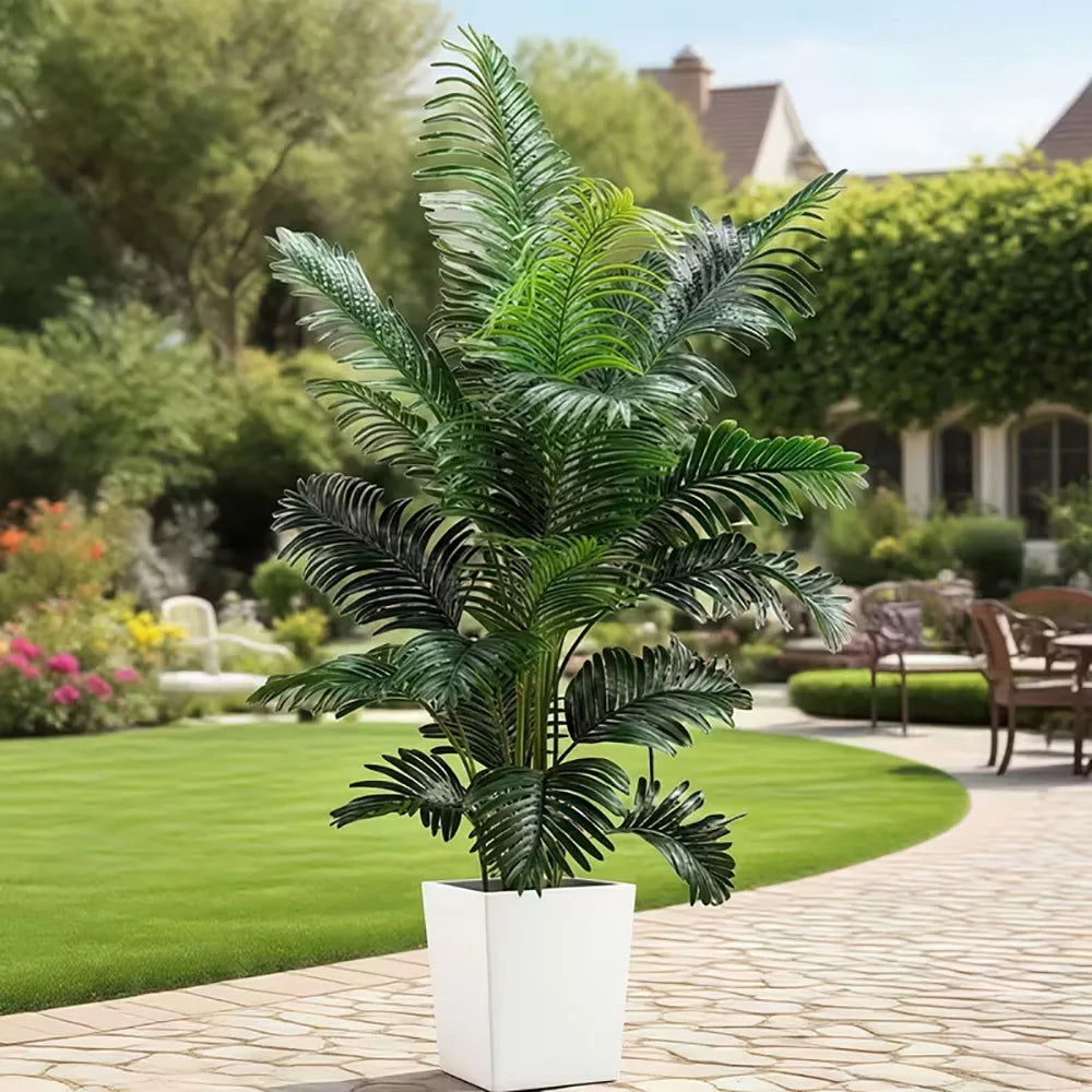 Artificial Palm Tree With Lifelike Leaves For Indoor Outdoor Decor