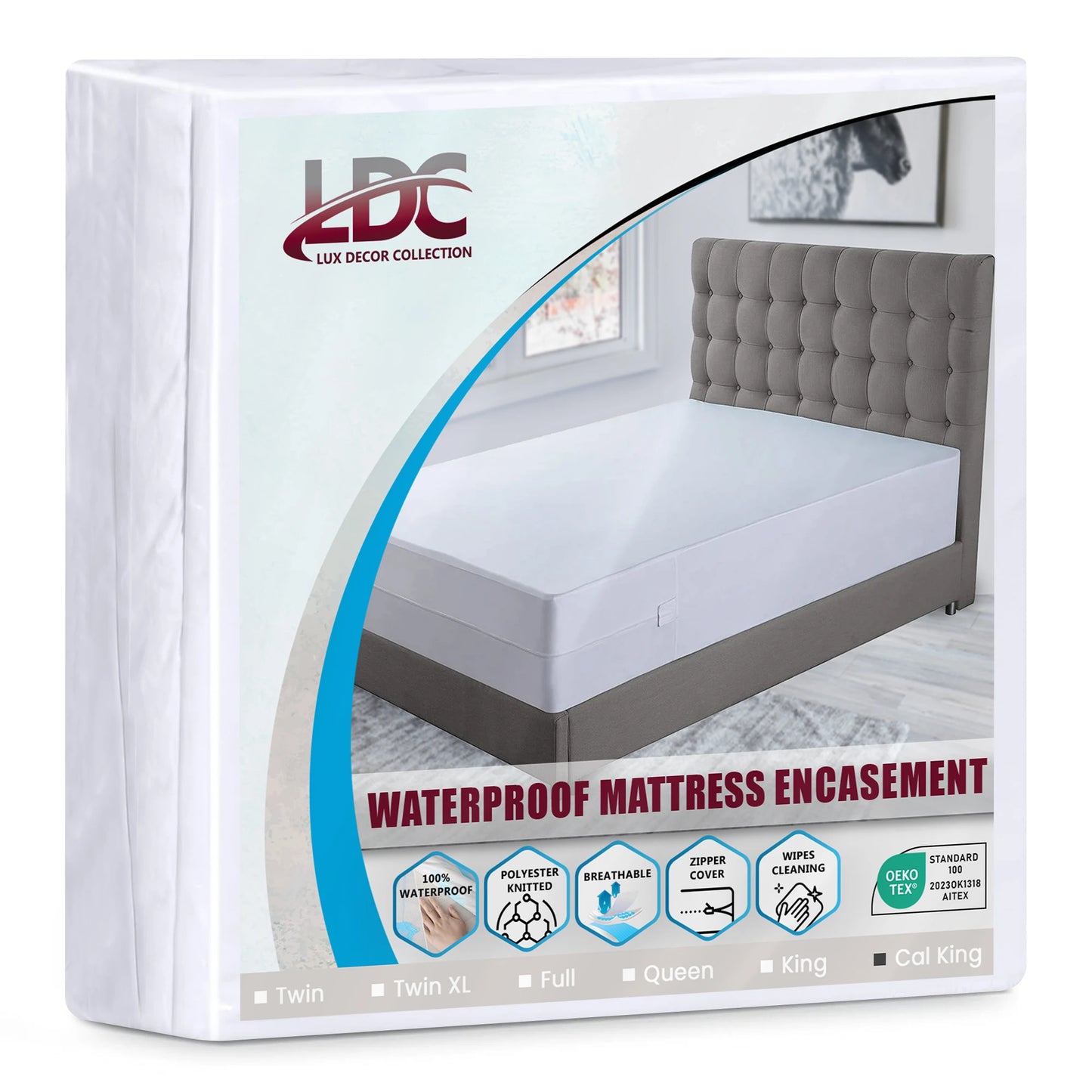 LUX Décor Waterproof Mattress Encasement Bed Bug Proof Protector