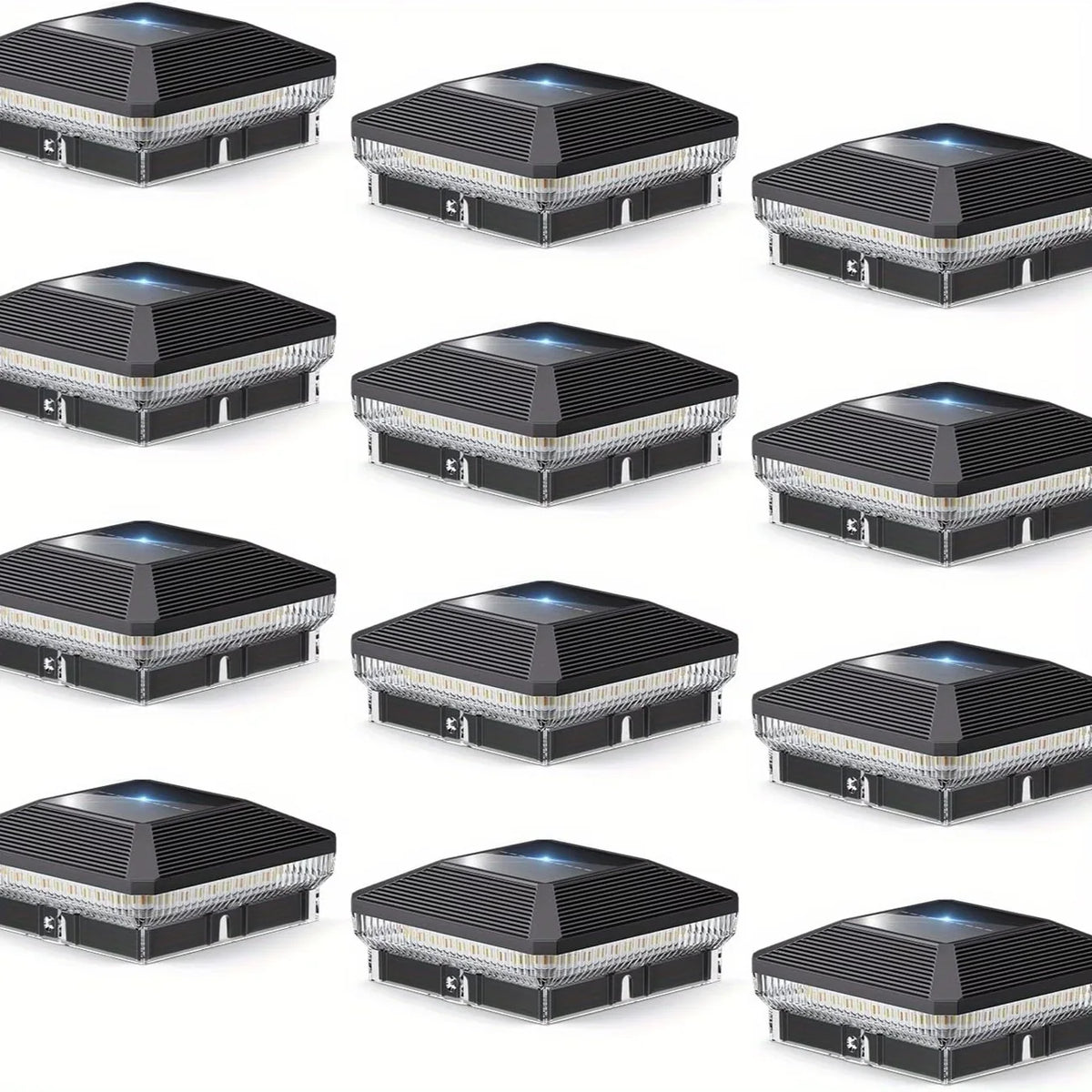 Kpstek 6 Pack Solar Post Cap Lights Outdoor Waterproof Led