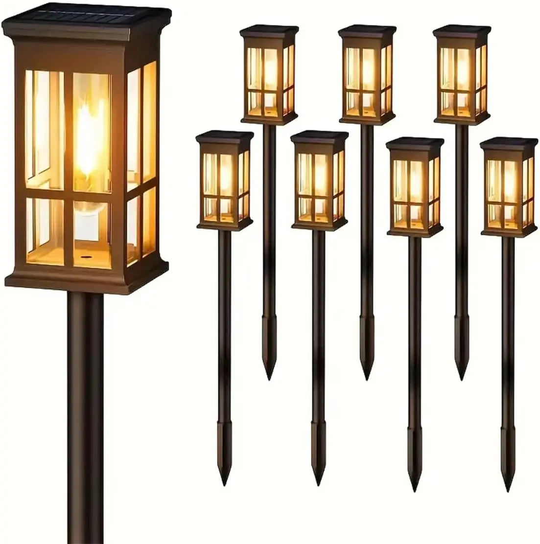 Solar Powered LED Pathway Lights Waterproof Outdoor Landscape Garden Lighting