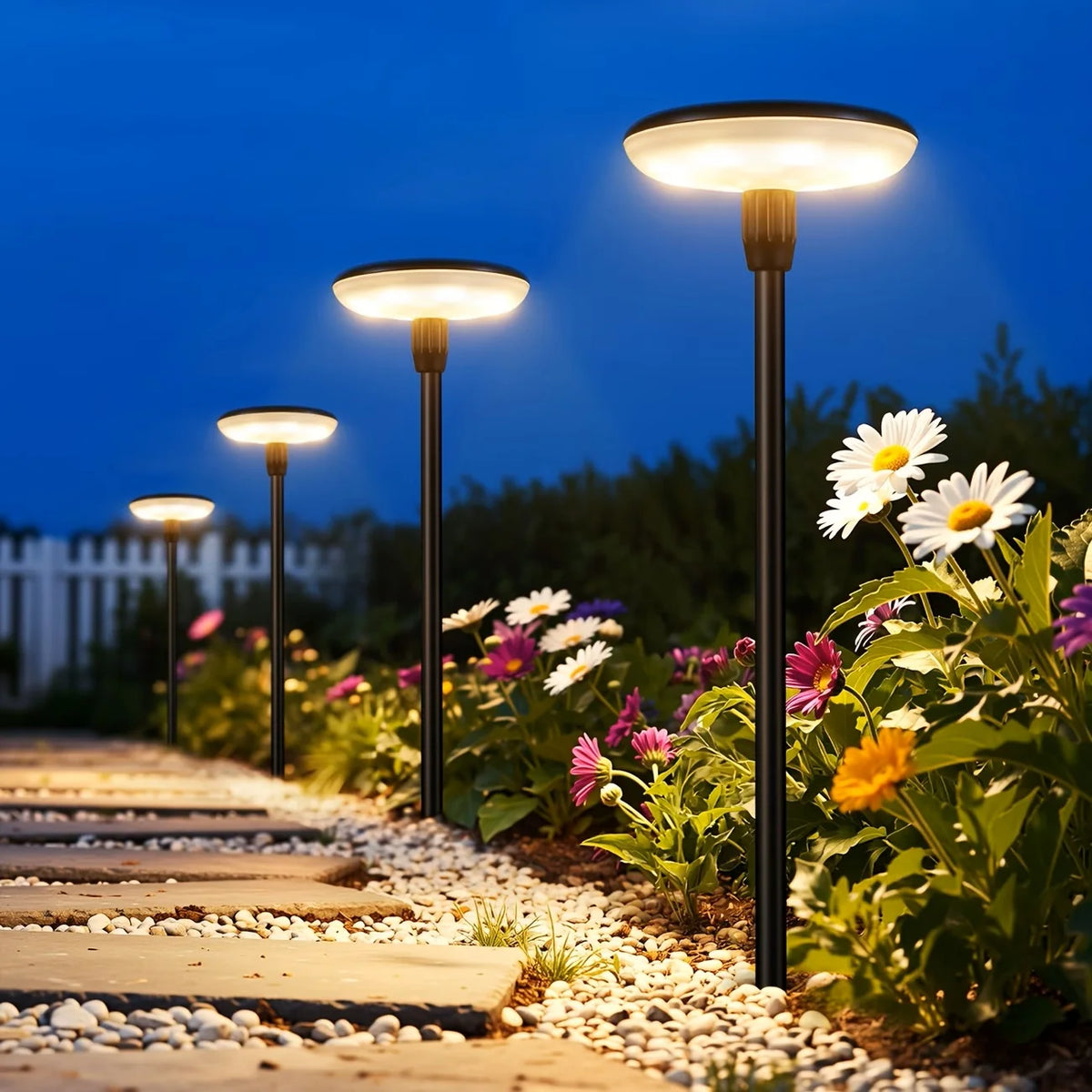 Kpstek Solar Garden Pathway Lights IP65 Waterproof Led Landscape Decor