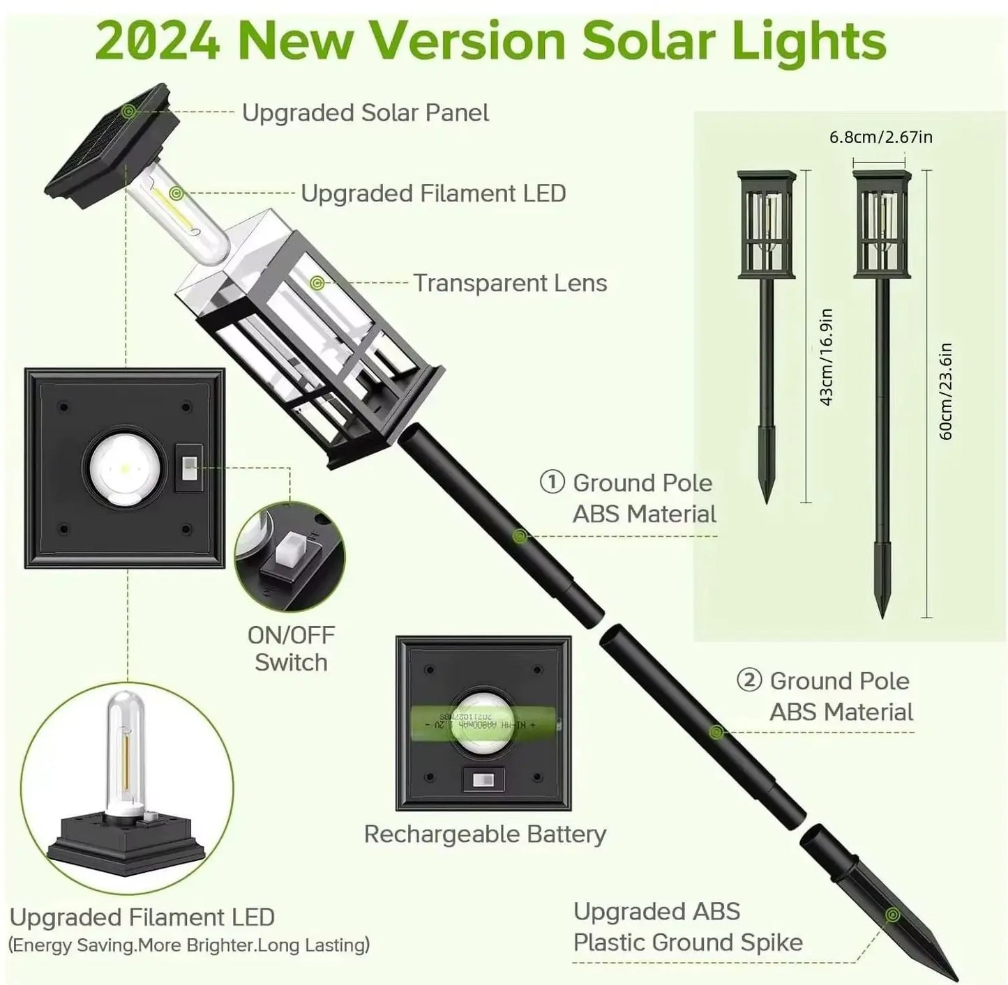 Solar Pathway Lights LED Waterproof Outdoor Garden Lamp