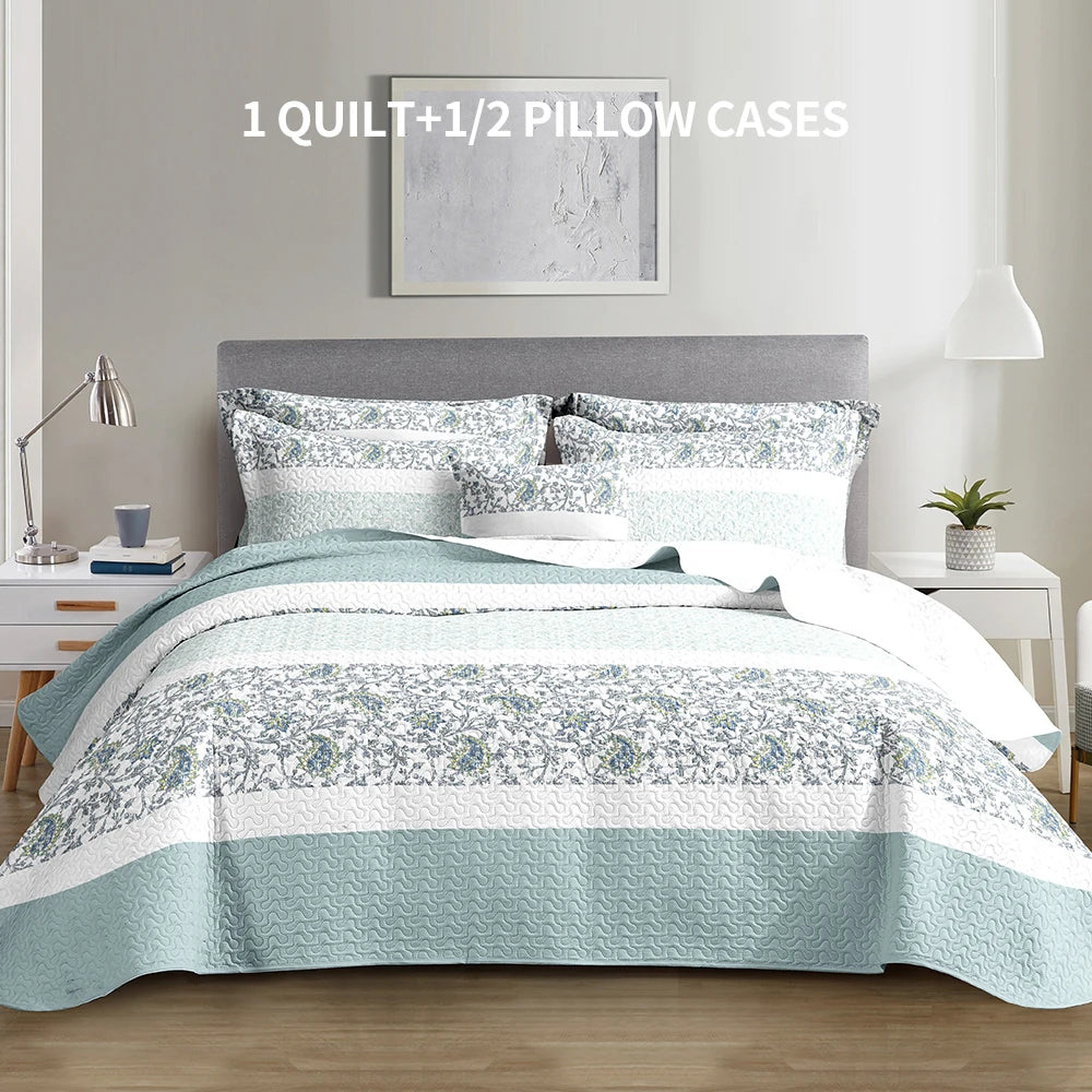 Premium Quilted Polyester Bed Cover Set Four Seasons