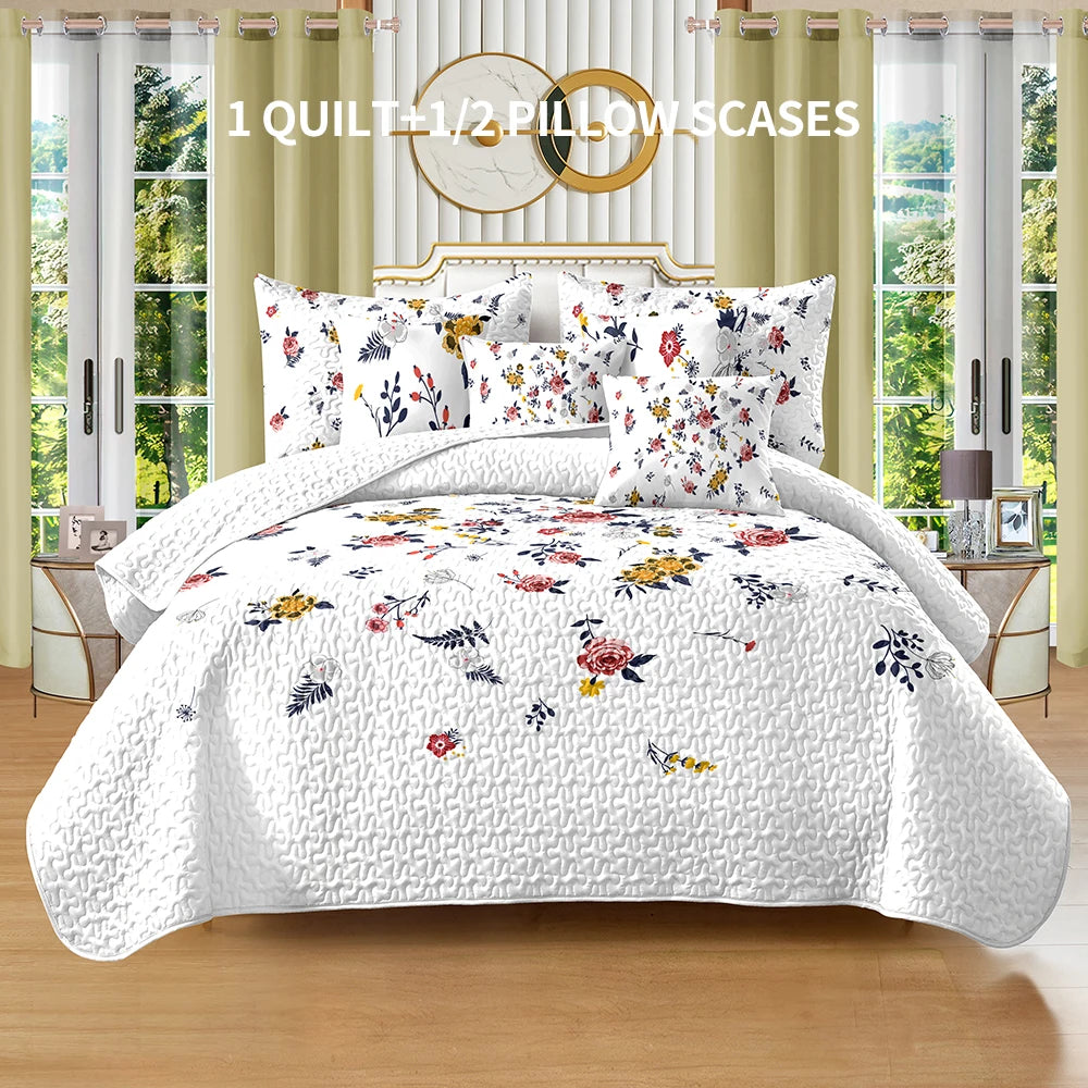 Premium Quilted Polyester Bed Cover Set Four Seasons
