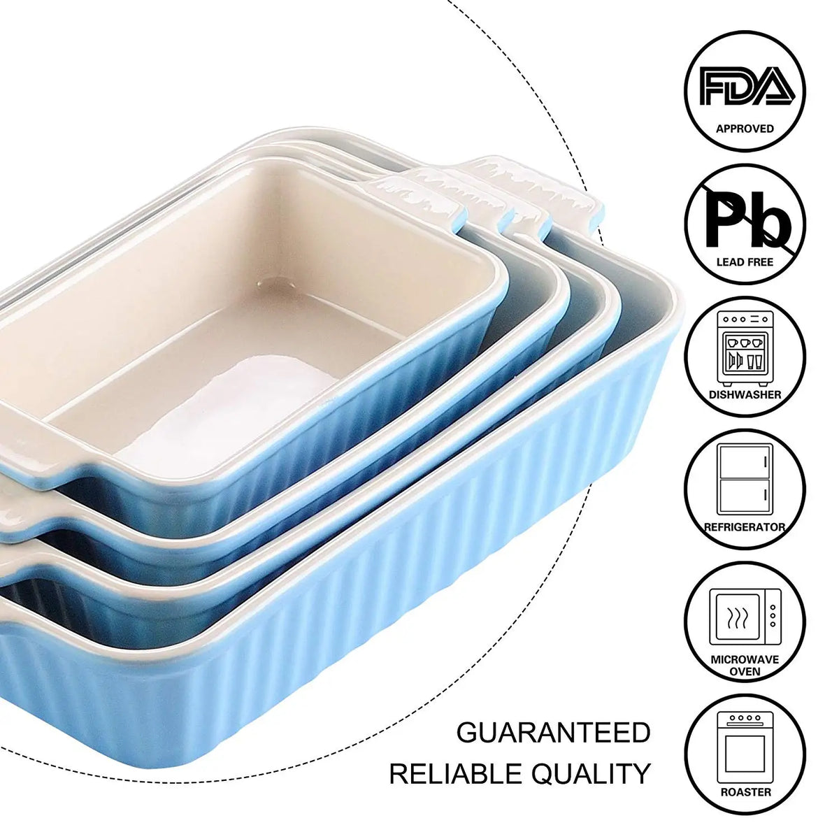 Malacasa Ceramic Baking Dish Set Oven Safe Casserole Tray