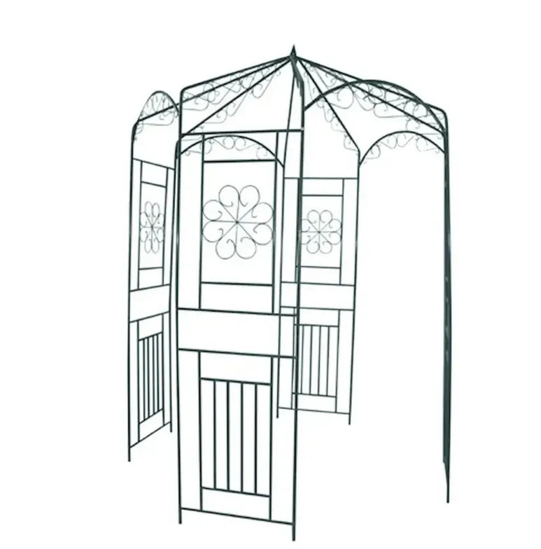 Wrought Iron Garden Arch Arbor For Climbing Plants Outdoor Yard