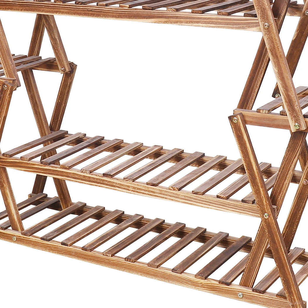 8-Tier Wood Plant Stand With Large Capacity For Patio