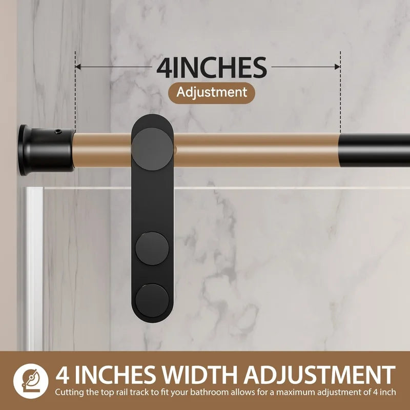 Frameless Sliding Shower Door With 8mm Clear Tempered Glass