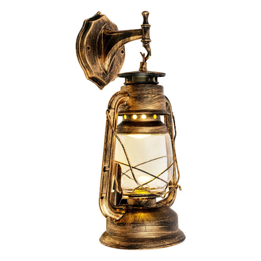 Antique Vintage Rustic Wall Sconce Lantern Lamp Iron Fixture