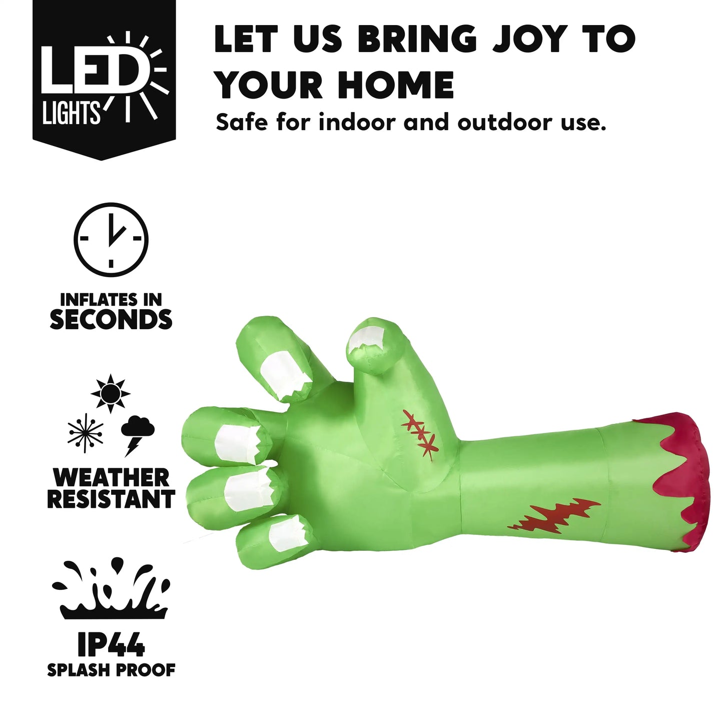 Joyfy Zombie Arm Halloween Inflatable With Built In LEDs