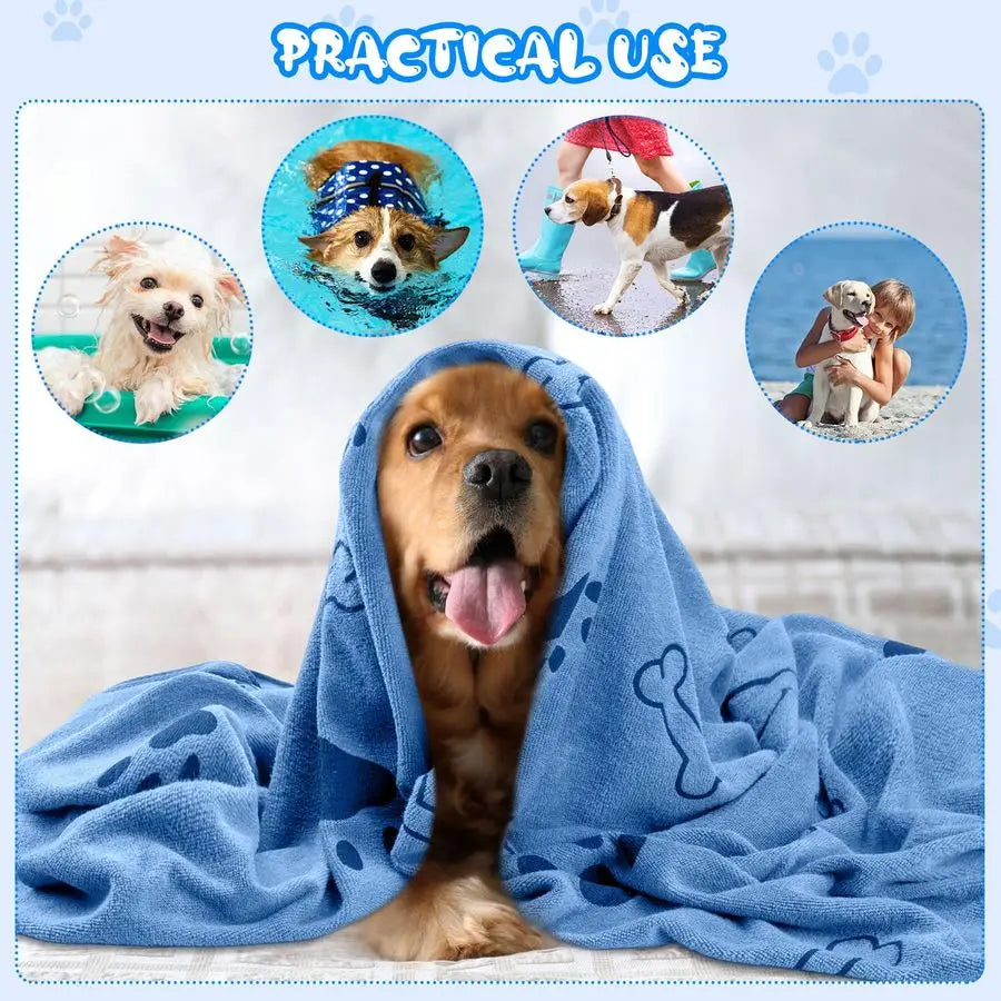Dog Grooming Towels 12 Pack Microfiber Quick Drying Bath Towels