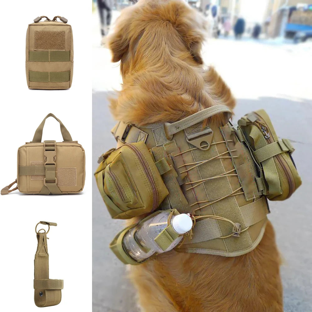 PETRAVELCN Dog Tactical MOLLE Pouches Set For Harness Training
