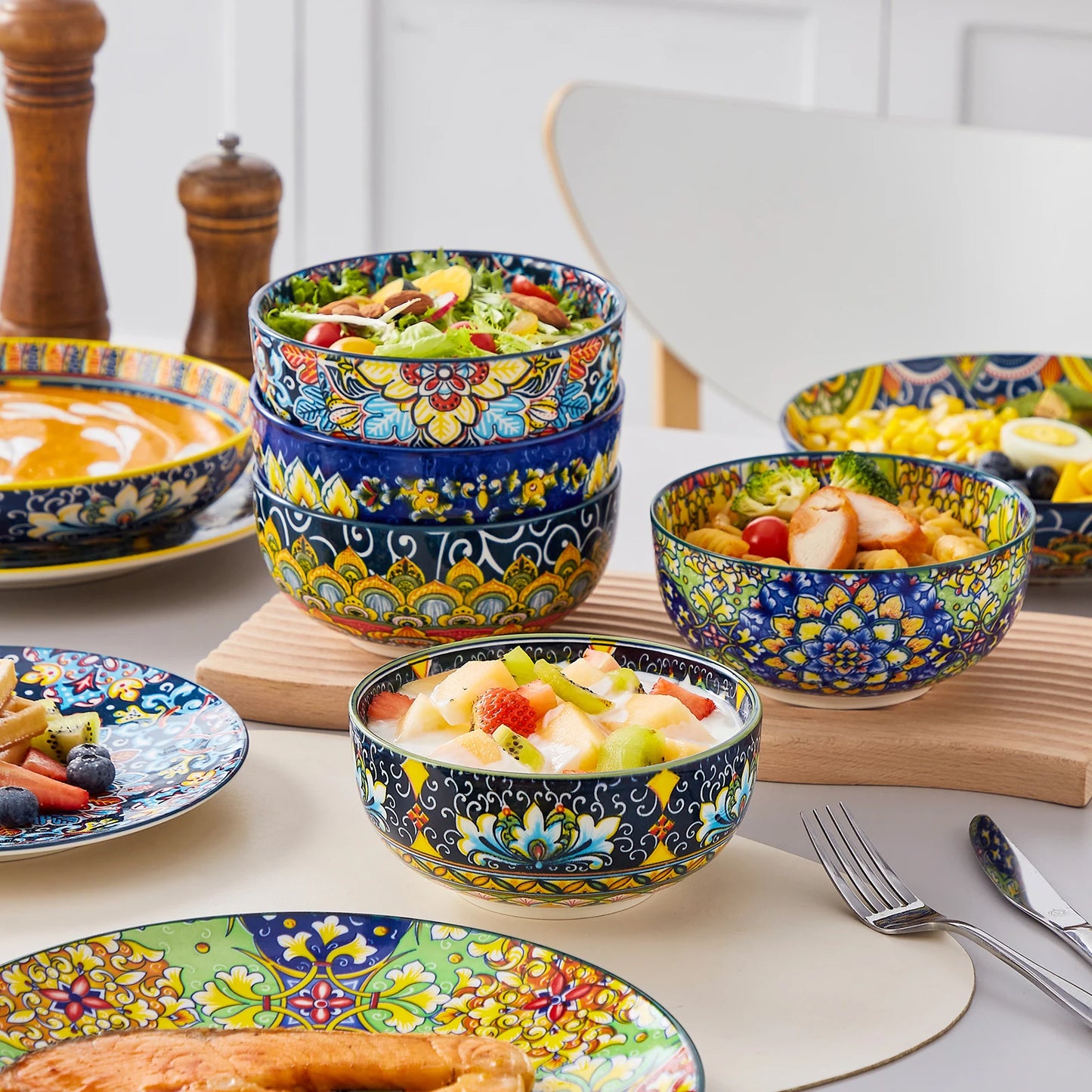 MALACASA Bohemian Porcelain Dinnerware Set
