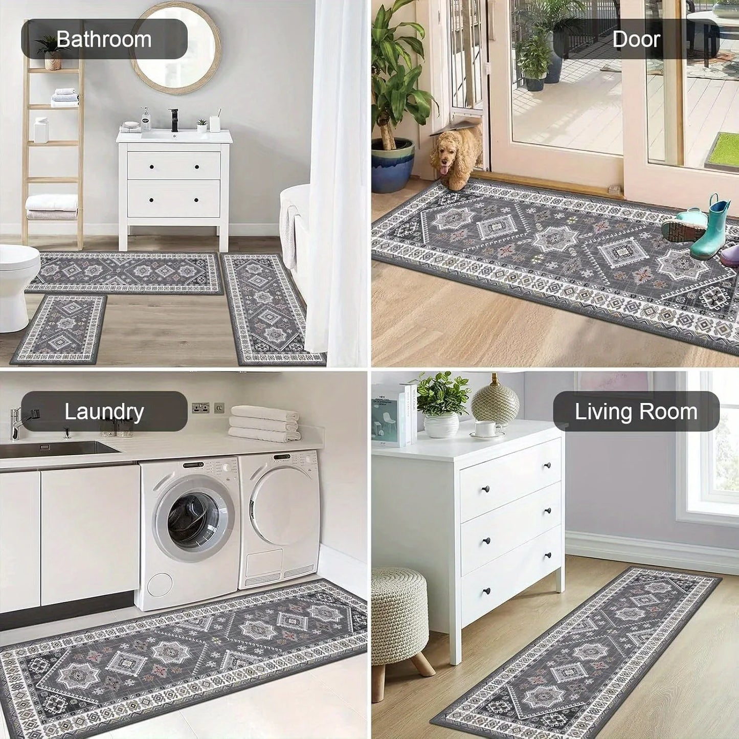 Bohemian Kitchen Floor Mat With Super Absorbent Anti Slip