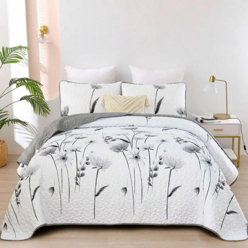 Premium Polyester Cotton Three Piece Quilt Set Cover