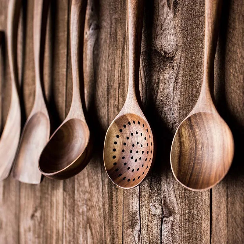 Teak Wood Kitchen Utensils 5 Piece Set