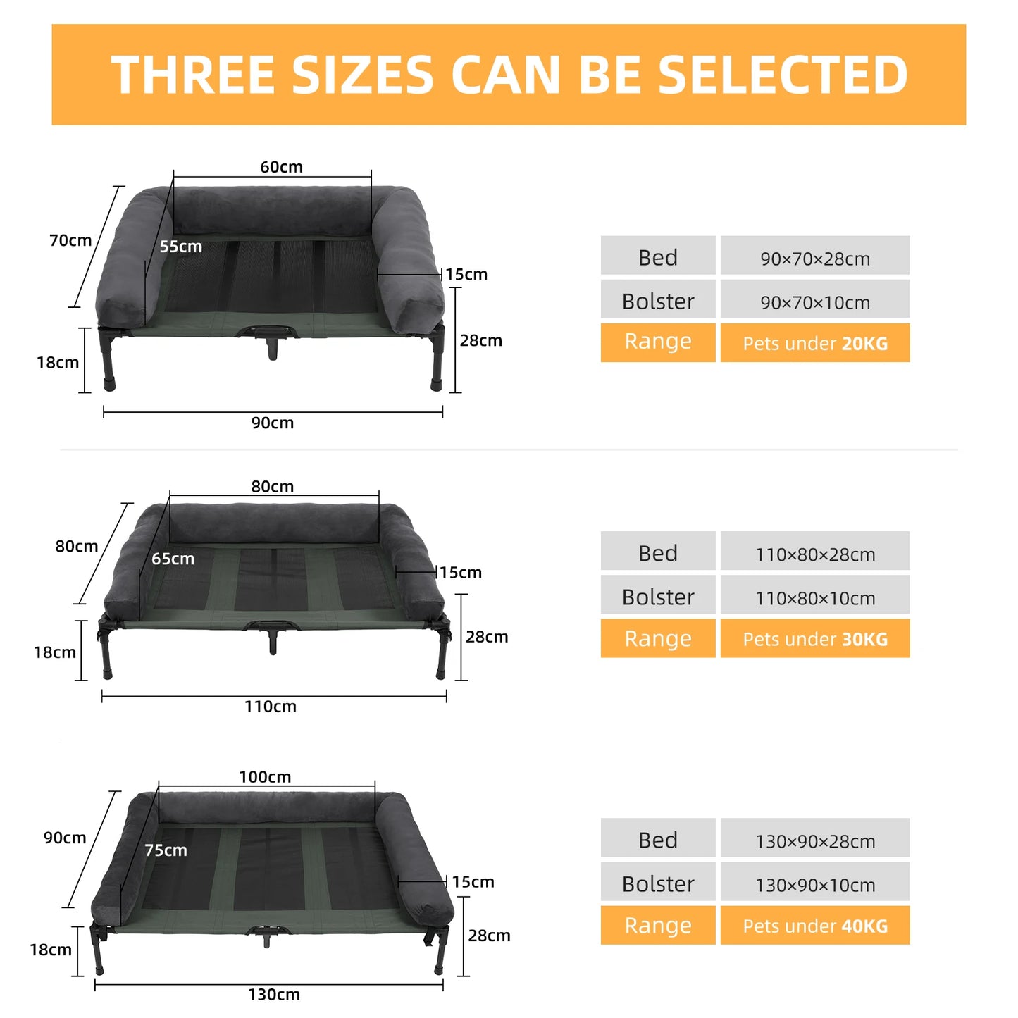 Borwart Elevated Cooling Dog Bed With Removable Cover And Plush Mat