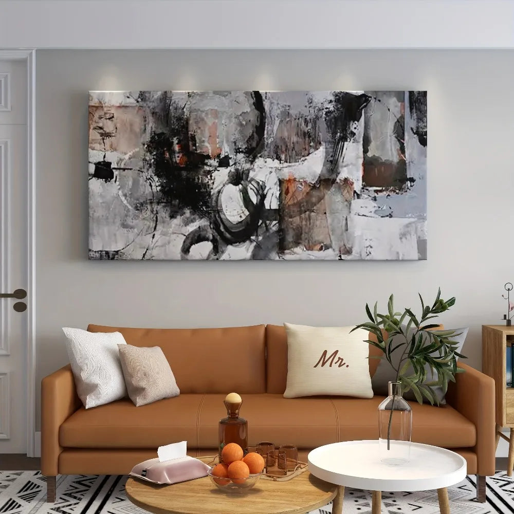 Wood Frame Black And White Canvas Wall Art Print Monochrome