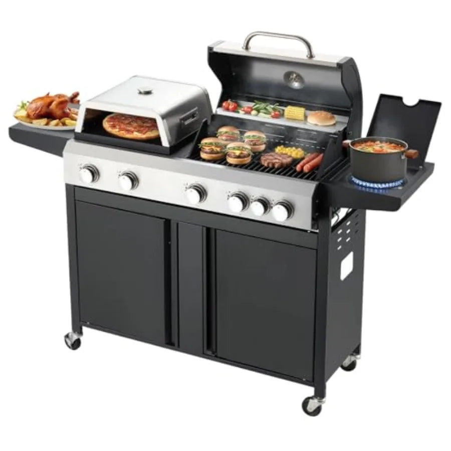 3 In 1 Gas Grill Combo With Pizza Oven