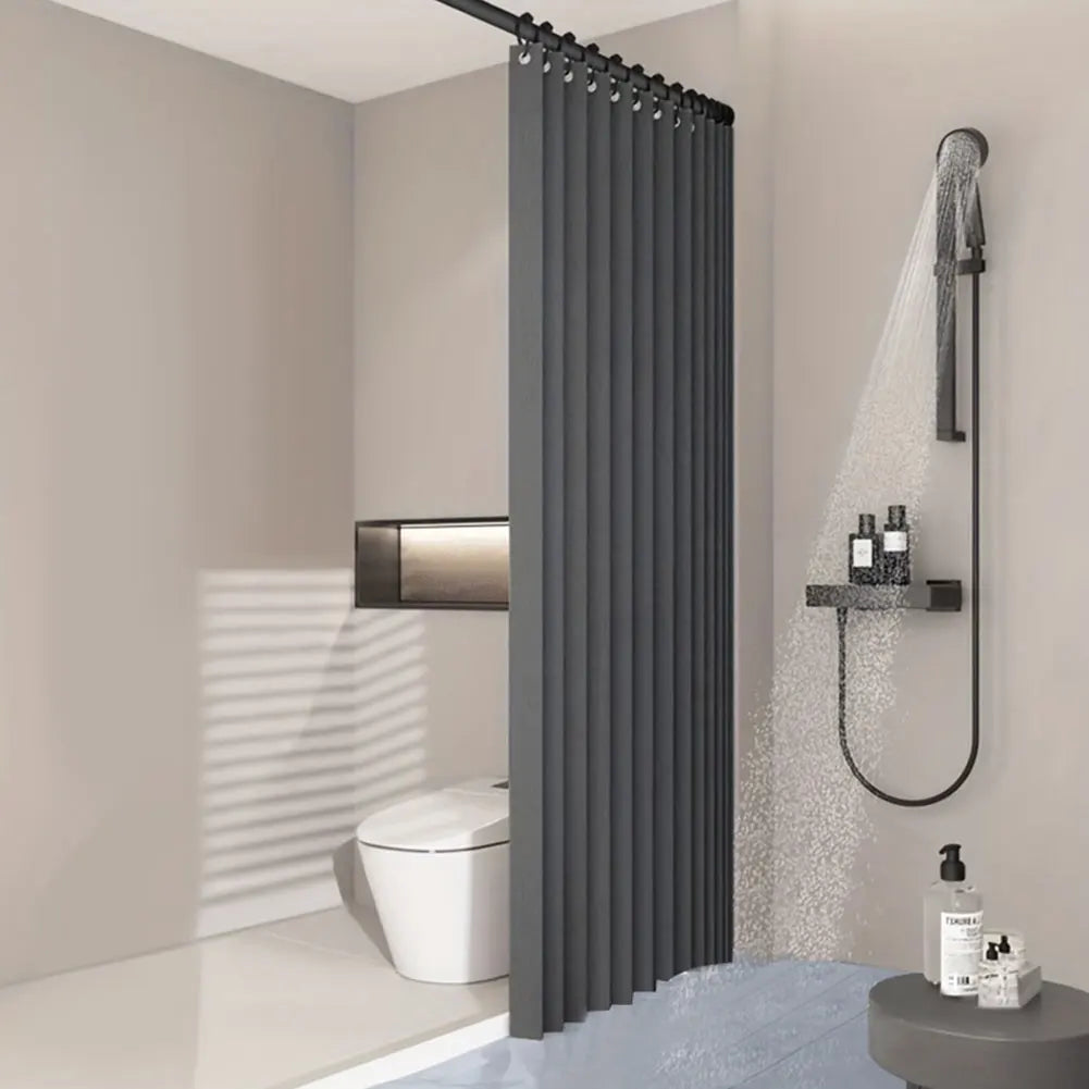 APWIKOGER Foldable Magnetic Shower Curtain Waterproof Bathroom With 14 Hooks