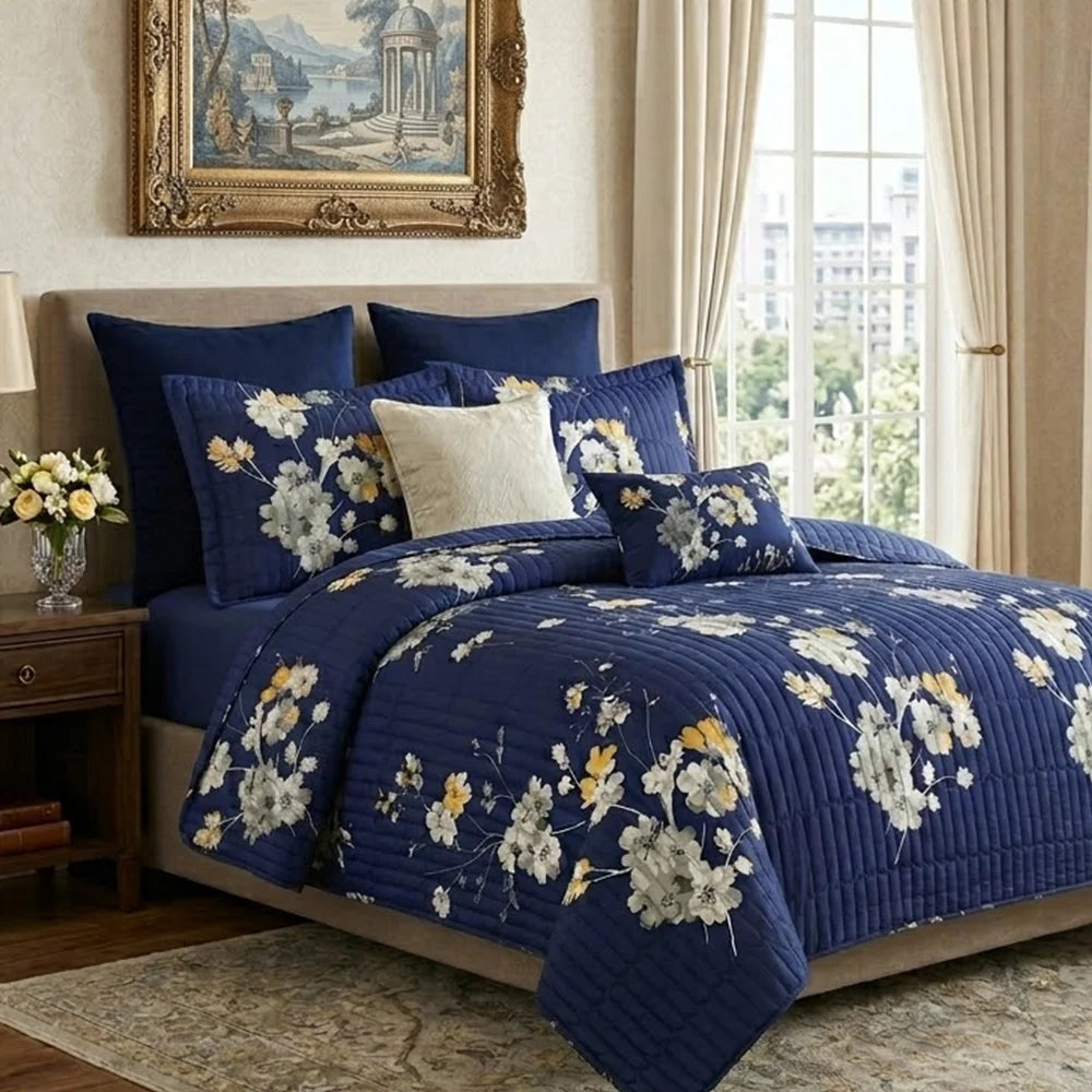 Premium Printed Polyester Bedspread Quilt Set For All Seasons