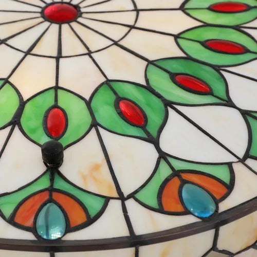 Retro Tiffany Style Stained Glass Flush Mount Lamp