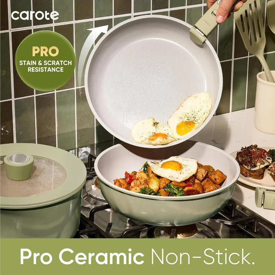 Ceramic Cookware Set 27pcs Nonstick Pots And Pans