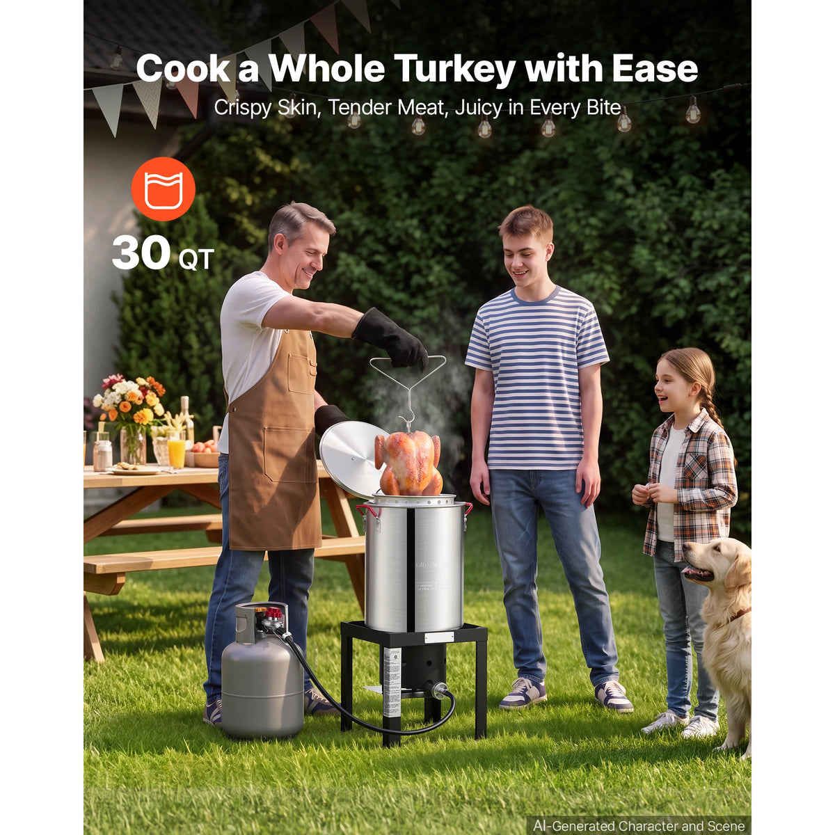 SucceBuy Propane Turkey and Seafood Fryer with Basket and Stand