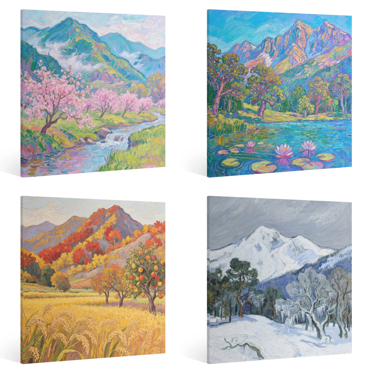 Modern Four Seasons Canvas Wall Art Print Home Decor