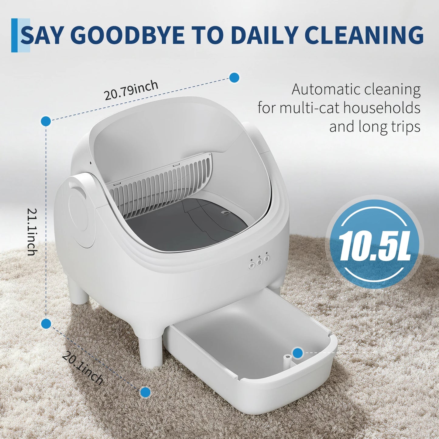 HiMISS Self Cleaning Automatic Cat Litter Box With App Control