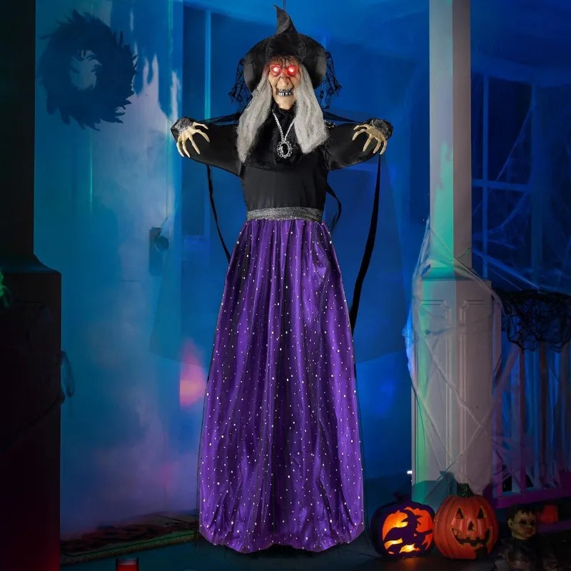 Animated Witch Halloween Outdoor Decoration With Sound Activated Talking