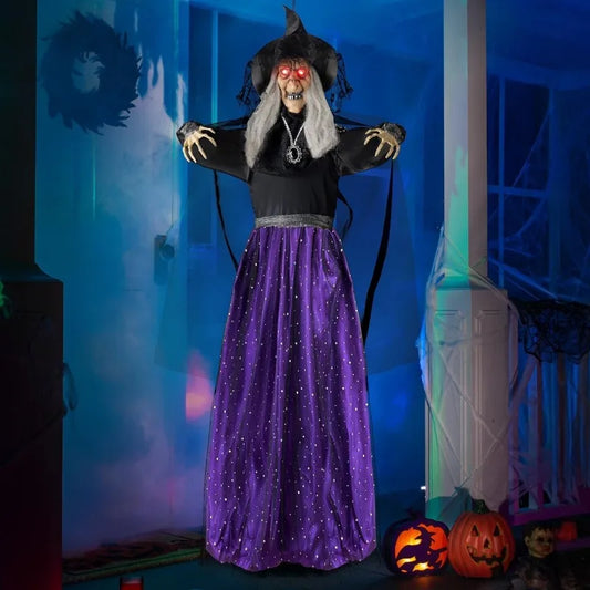 Animated Witch Halloween Outdoor Decoration With Sound Activated Talking