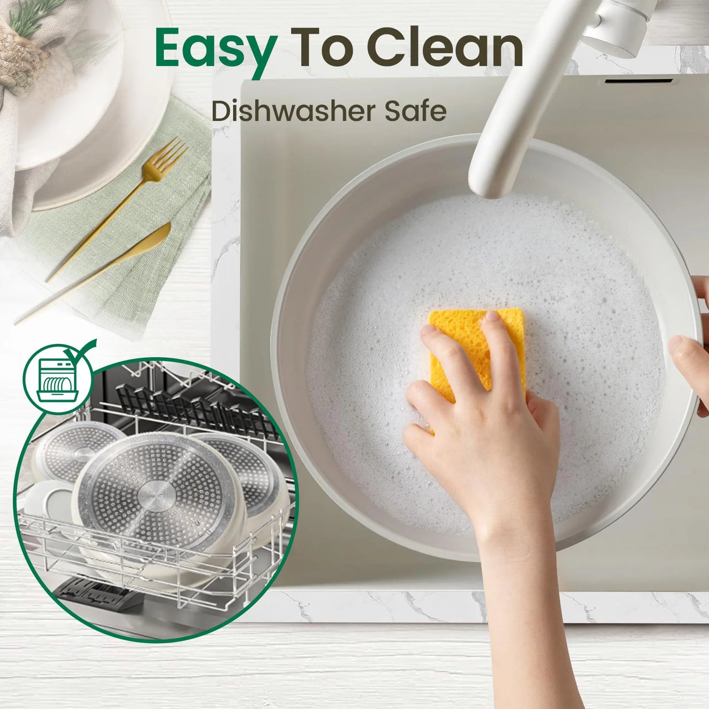 Nonstick Pots And Pans Set With Detachable Handle For Induction