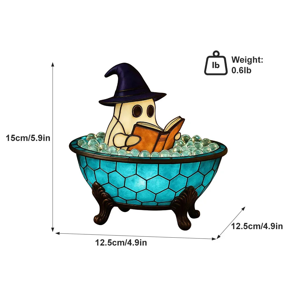 Halloween Ghost Table Lamp Tiffany Stained Glass Night Light Decor