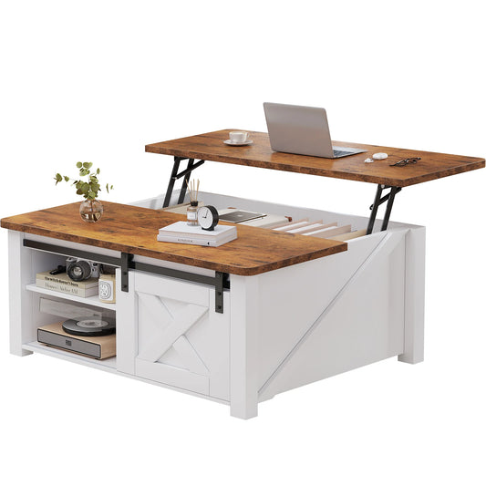 MCQ Lift Top Wood Coffee Table With Adjustable Storage