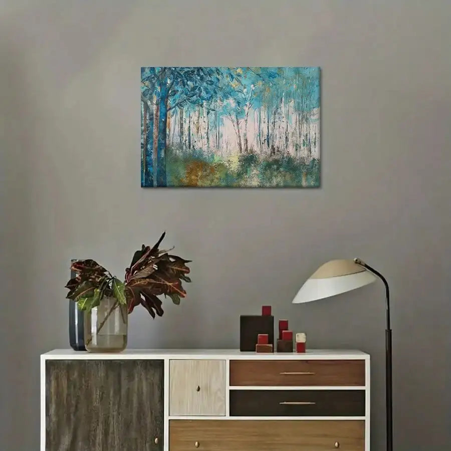 Framed Forest Landscape Canvas Wall Art For Living Room