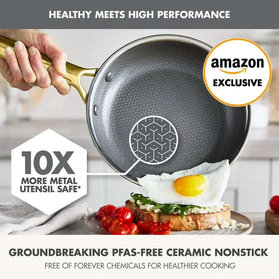 APEX Hybrid Nonstick Stainless Steel Cookware Set PFASFree Ceramic