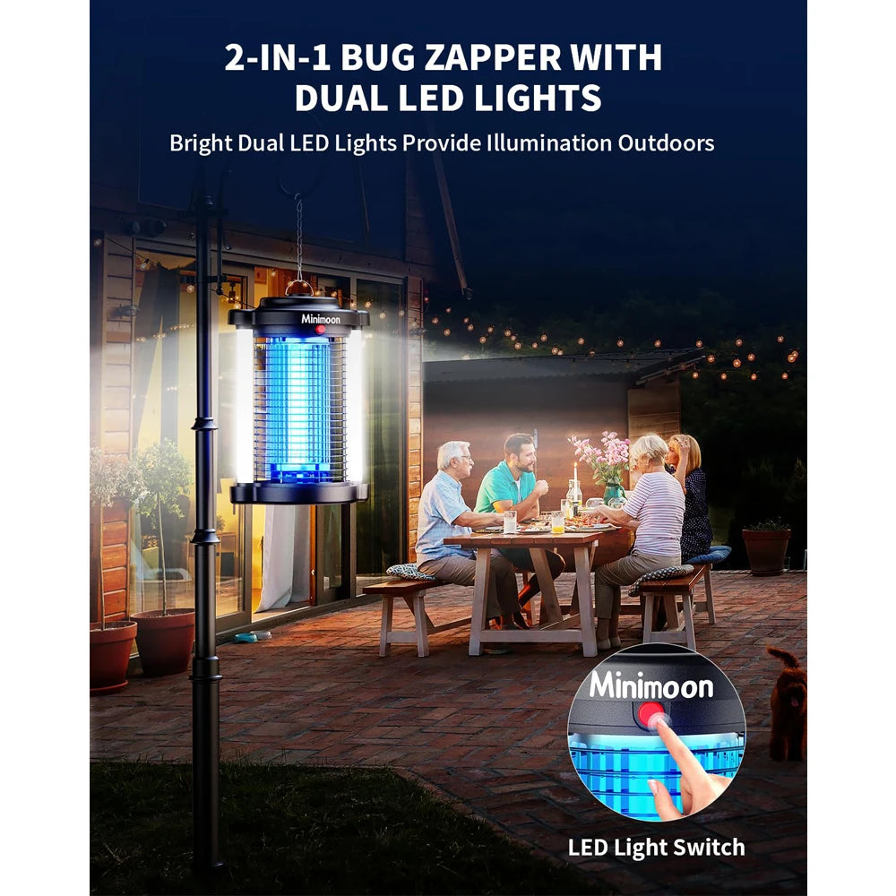 Minimoon Bug Zapper Outdoor 4200V Dual LED IPX4 Insect Trap