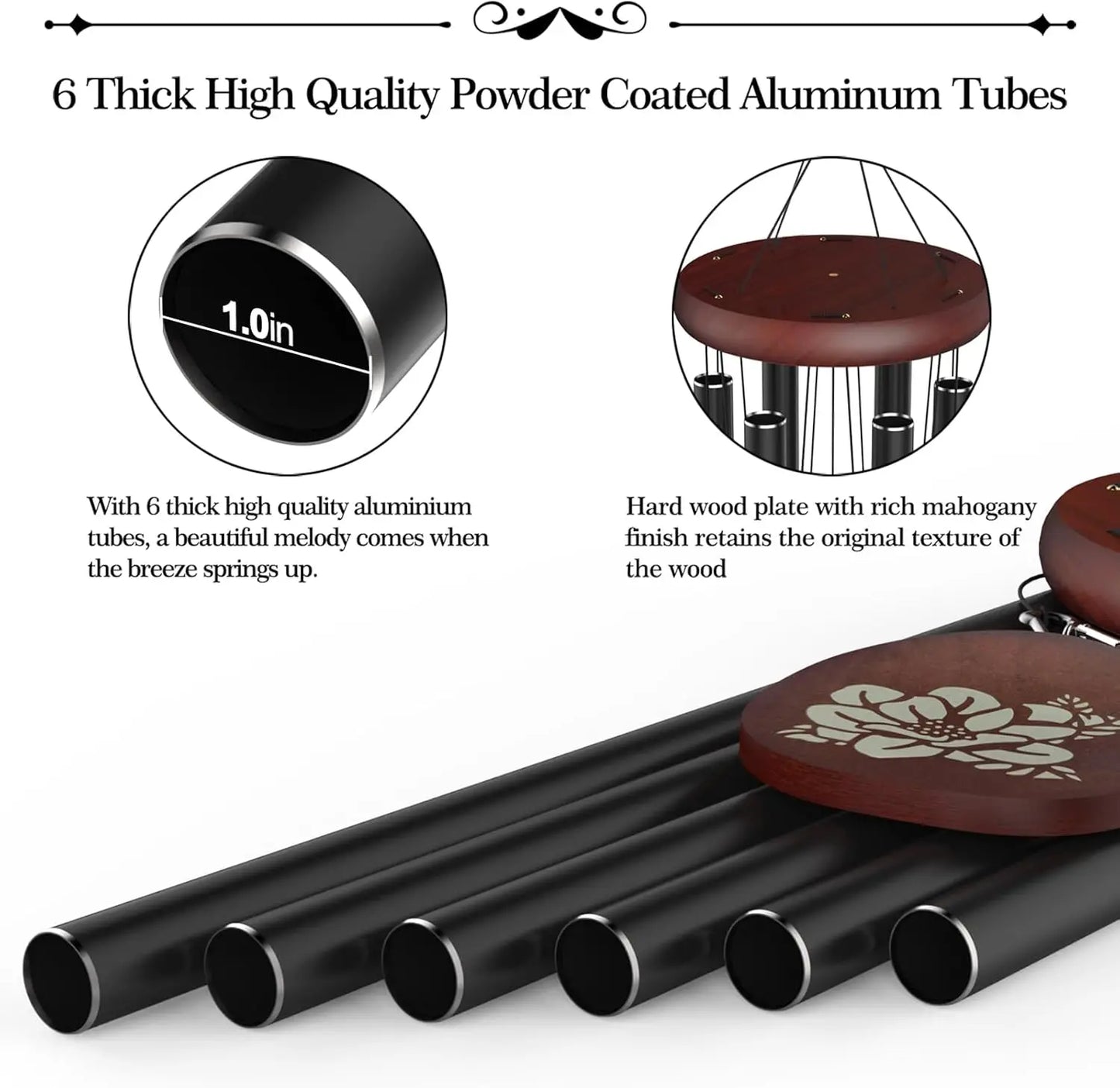 Deep Tone Wind Chimes for Outdoor Memorial and Garden Decor