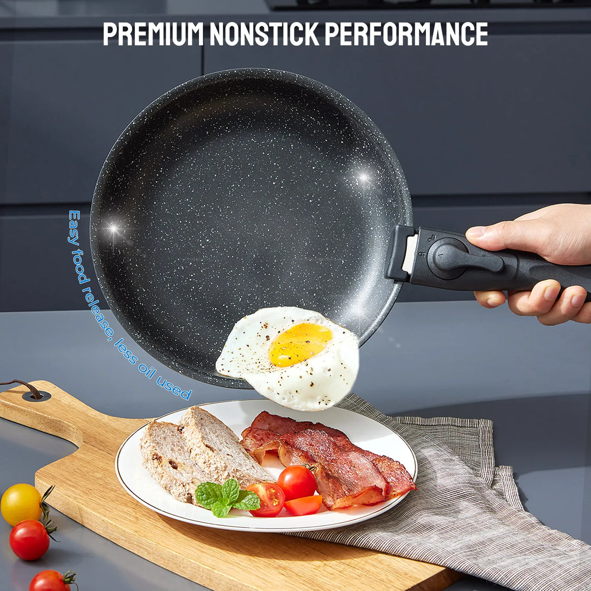 Professional Nonstick Induction Cookware Set With Removable Handles