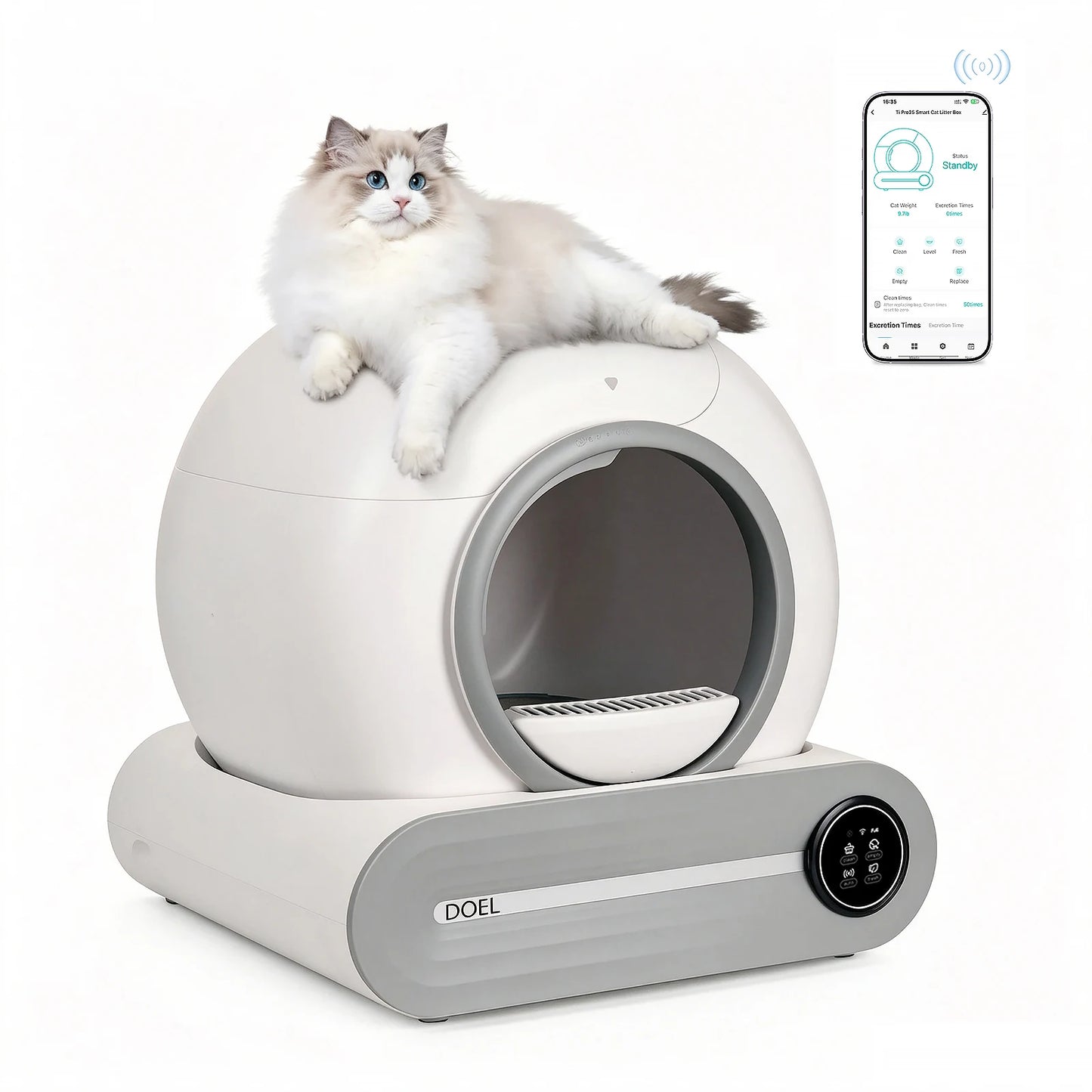 Doel Smart Automatic Self Cleaning Cat Litter Box With WiFi