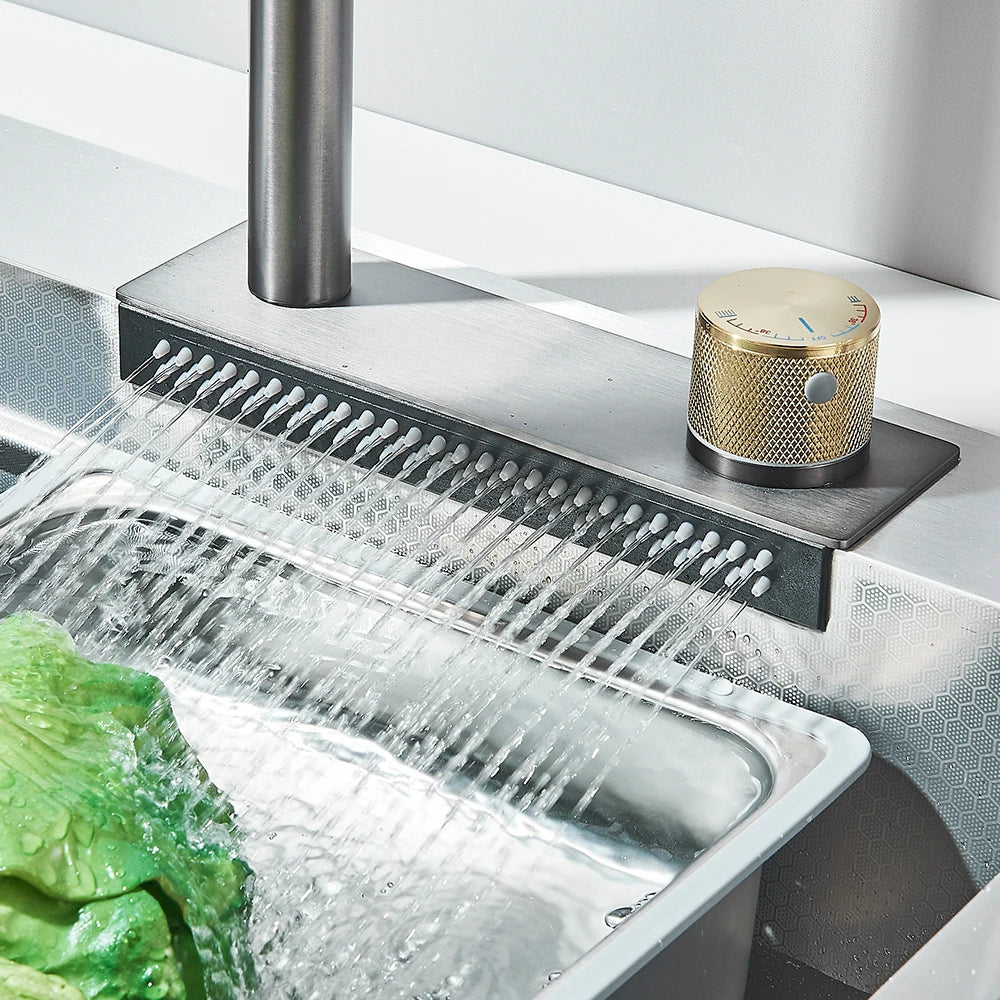 MYQualife Stainless Steel Undermount Kitchen Sink Four Holes With Drain