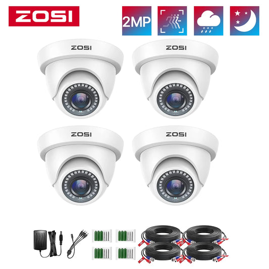 ZOSI 4Pack 2.0MP HD 1080P Security Cameras Kit Indoor Outdoor